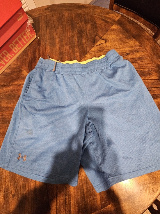 Under Armour Other - Under Armour Men’s Light Blue Athletic Shorts with Yellow Waistband Trim